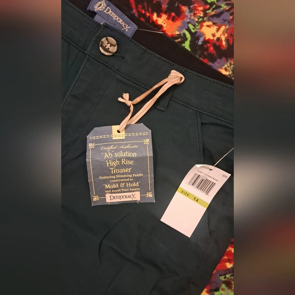 NWT Green Democracy Ab Solution High Rise Trouser - Picture 2 of 4